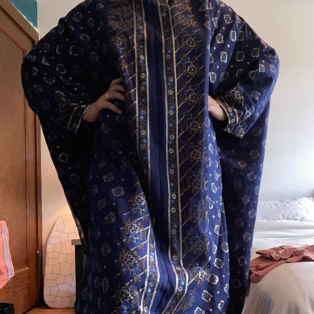 Vintage Navy Blue Kaftan